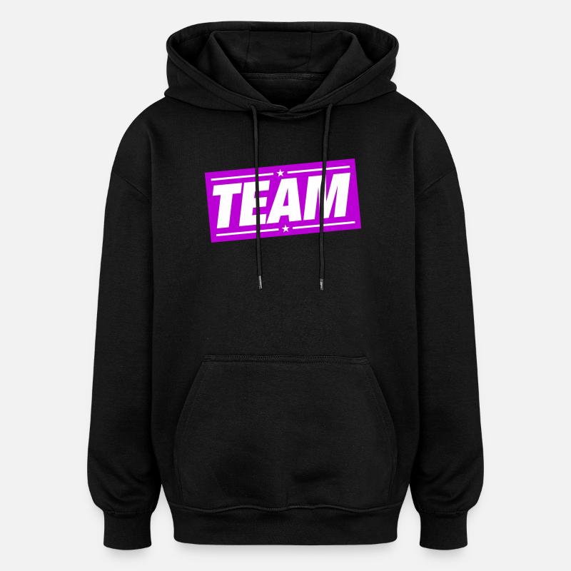 Conception d’équipe - Sweat à capuche oversize unisexe - noir