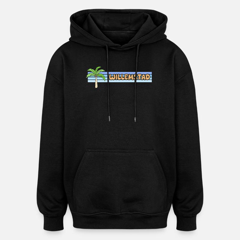 Willemstad en tant que vacances - Sweat à capuche oversize unisexe - noir