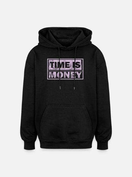 Zeit ist Geld Neon-Panel - Oversized Unisex Hoodie - Schwarz