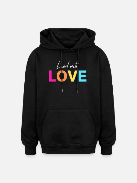 Lead with LOVE - Oversized Unisex Hoodie - black
