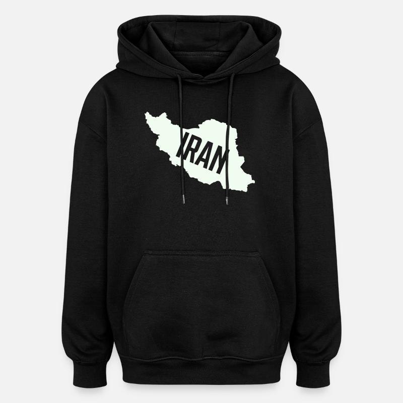 Iran Maps Typo - Oversized Unisex Hoodie - black