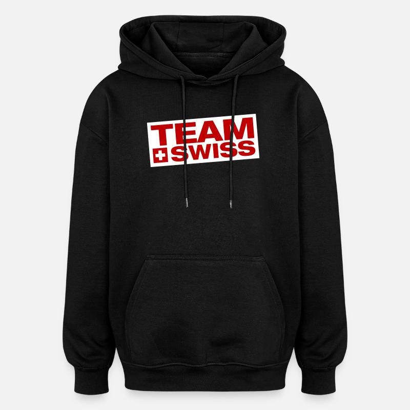 Équipe Suisse - Sweat à capuche oversize unisexe - noir
