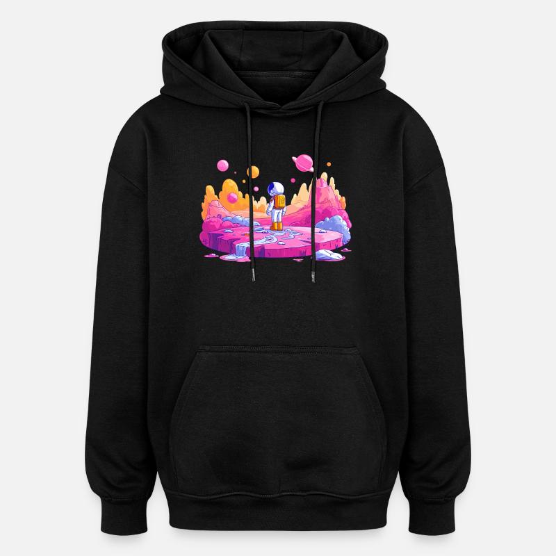 Neon Planet Astronaut - Oversized Unisex Hoodie - black