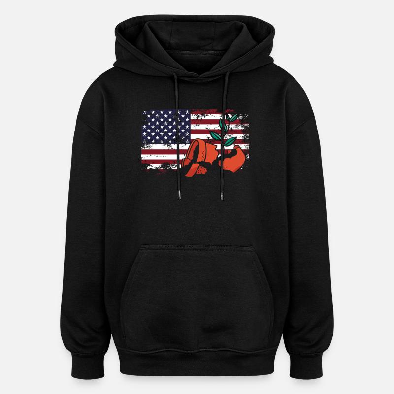 Drapeau américain Plant Lover brisé - Sweat à capuche oversize unisexe - noir