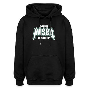 Mein Rasen rockt - Oversized Unisex Hoodie - Schwarz - Vorne - Noah (186cm)