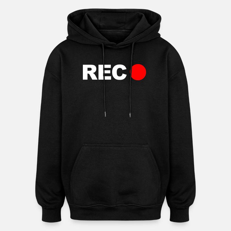 Rec - Sweat à capuche oversize unisexe - noir