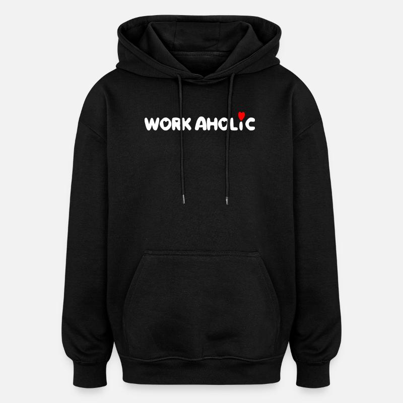 worker workaholic travailler - Sweat à capuche oversize unisexe - noir