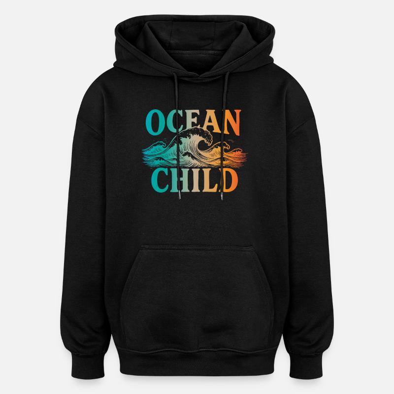 Enfant de l’océan - Sweat à capuche oversize unisexe - noir