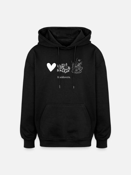 I love books - Oversized Unisex Hoodie - black