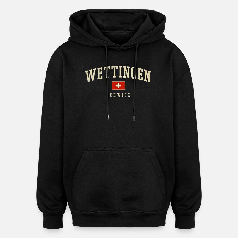Bannière de Wettingen Suisse - Sweat à capuche oversize unisexe - noir