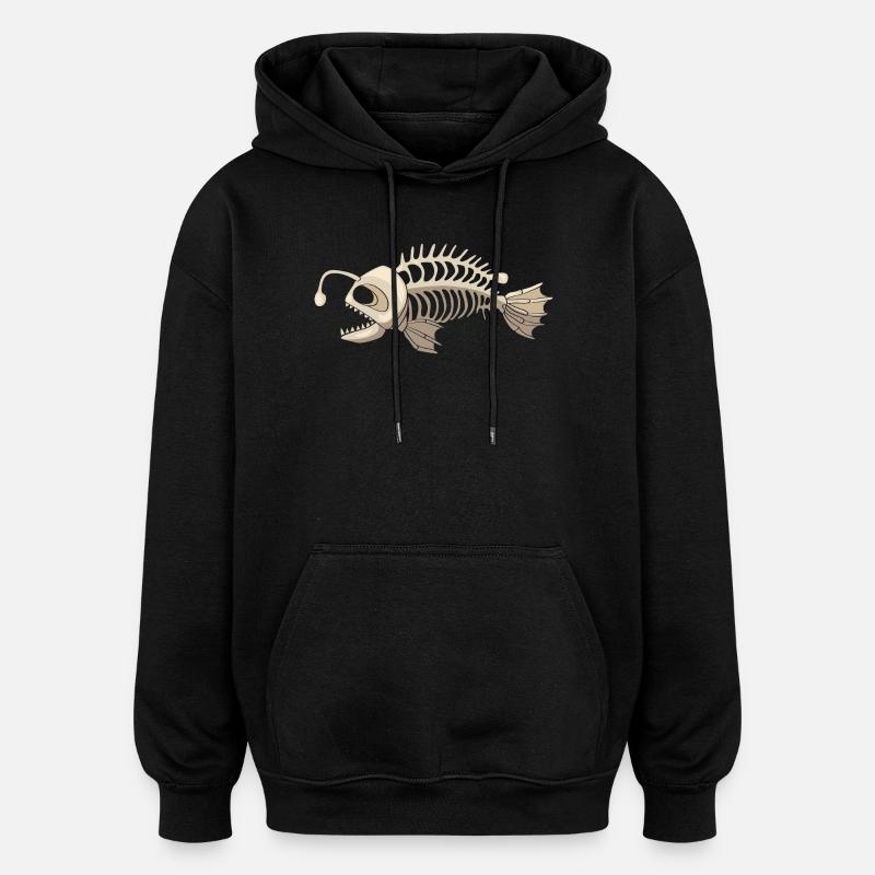 Poisson-grenouille - Sweat à capuche oversize unisexe - noir