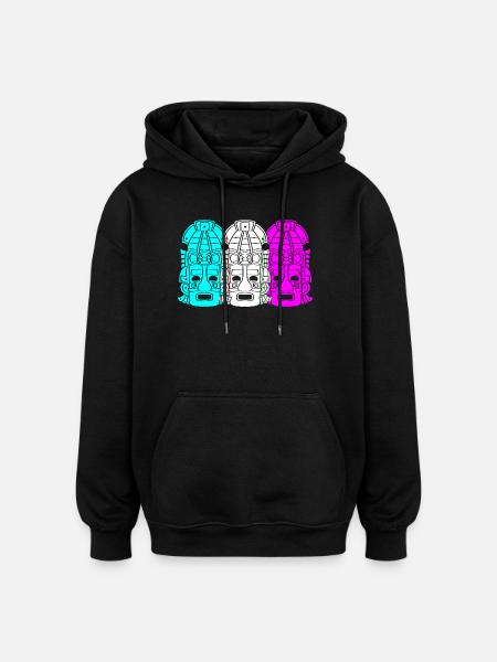 Mayan calendar aztec Inca - Oversized Unisex Hoodie - black