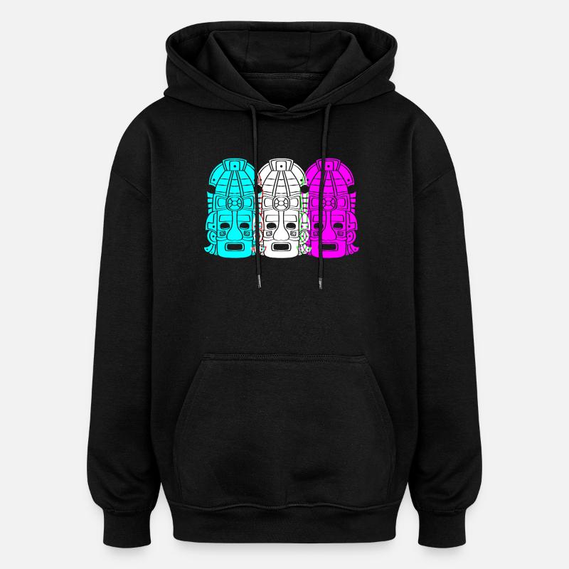 Maya kalender aztec Inka - Oversized Unisex Hoodie - Schwarz