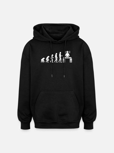 Evolution zum DJ - Oversized Unisex Hoodie - Schwarz