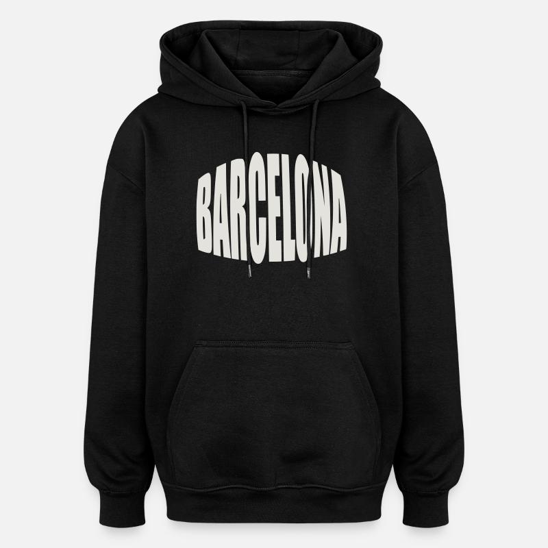 Logo Grand du Barcelone - Sweat à capuche oversize unisexe - noir
