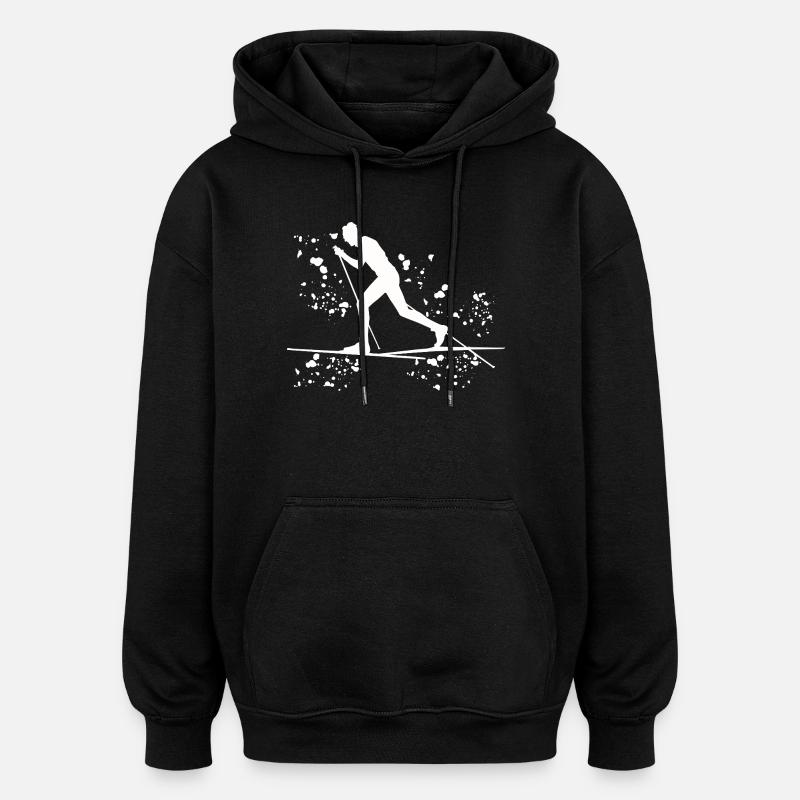 Ski de fond Ski de fond - Sweat à capuche oversize unisexe - noir