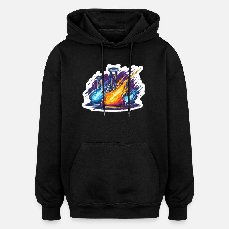 Labor-Geek-Quadrantiden-Meteorregen-Laborexperiment - Oversized Unisex Hoodie - Schwarz