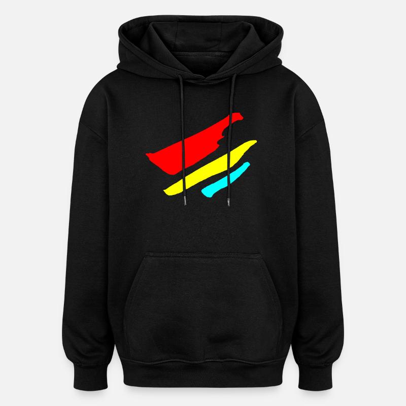 Bandes - Motif de drapeau VECTOR - Sweat à capuche oversize unisexe - noir