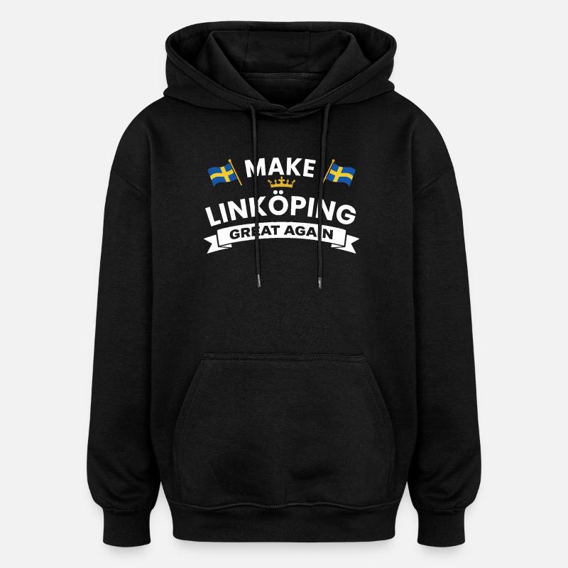 Linköping Stronger cohesion - Oversized Unisex Hoodie - black