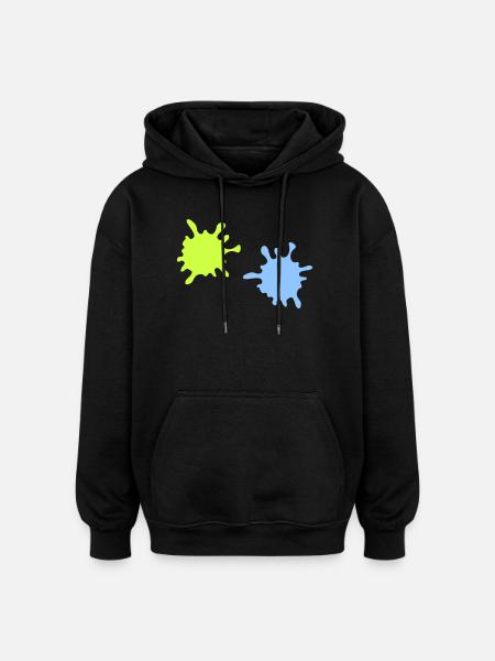 Éclaboussures de néon - Sweat à capuche oversize unisexe - noir