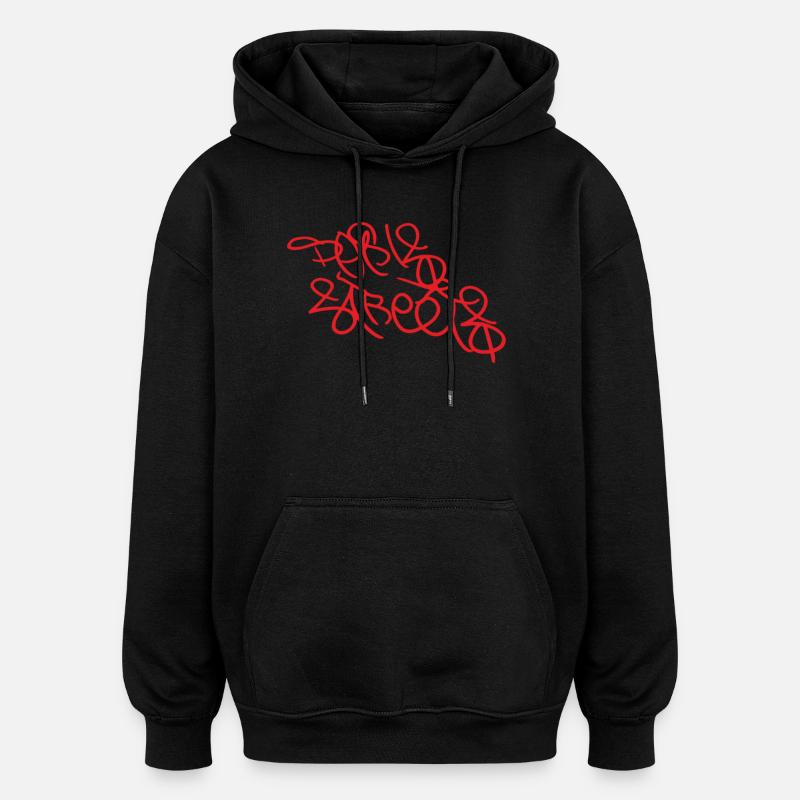 Souvenir d’art urbain Paris Streets - Sweat à capuche oversize unisexe - noir