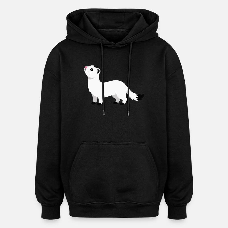 Style minimaliste curieux et mignon - Sweat à capuche oversize unisexe - noir