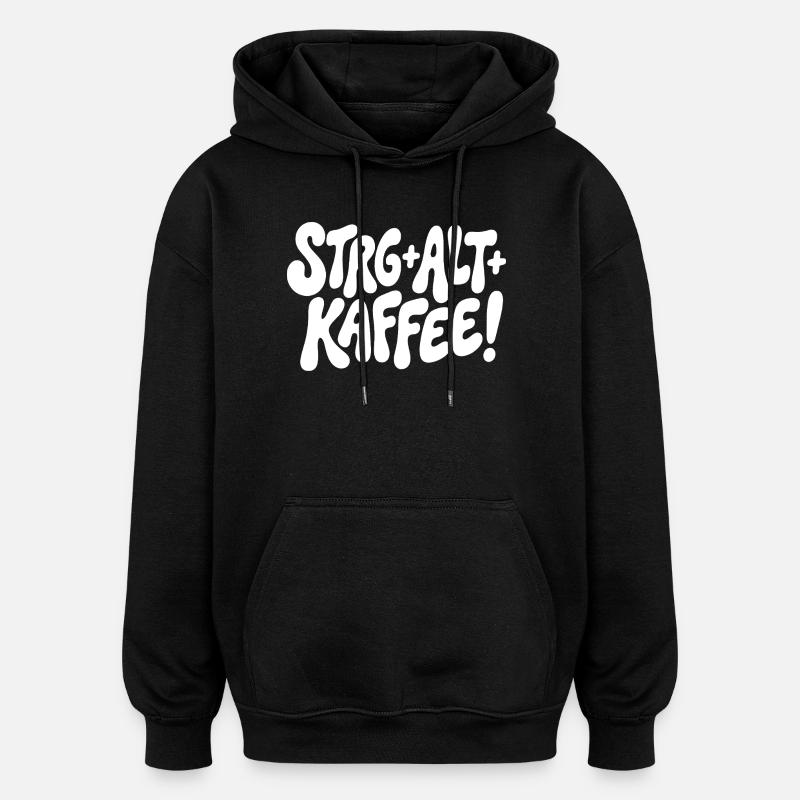 Ctrl Alt Coffee Design - Oversized Unisex Hoodie - black