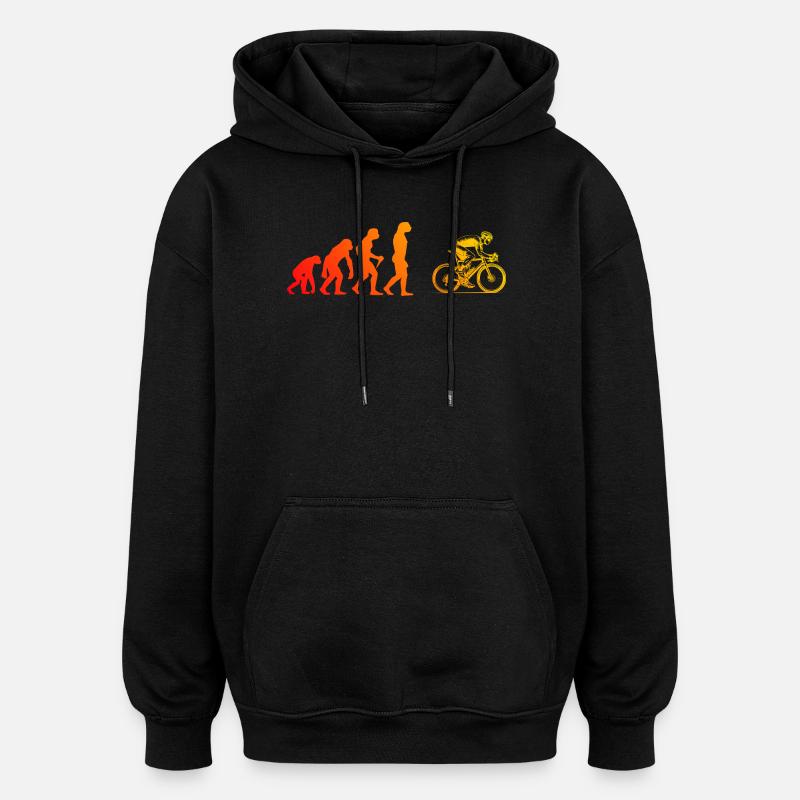 Thème puriste du vélo de route - Sweat à capuche oversize unisexe - noir