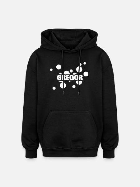 Prénom Gregor - Sweat à capuche oversize unisexe - noir