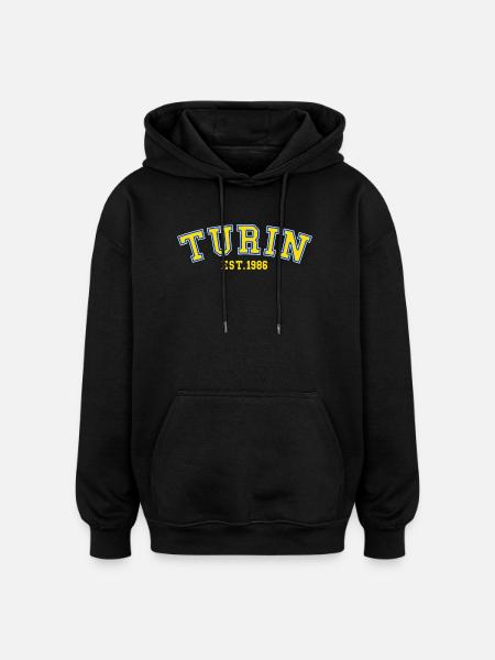 Turin Est. 1986 - Oversized Unisex Hoodie - black