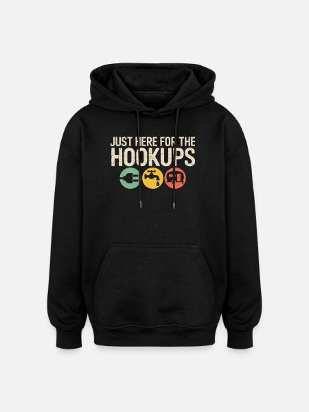 Hookups Trio: Wohnmobil-Camping-Ikonen - Oversized Unisex Hoodie - Schwarz