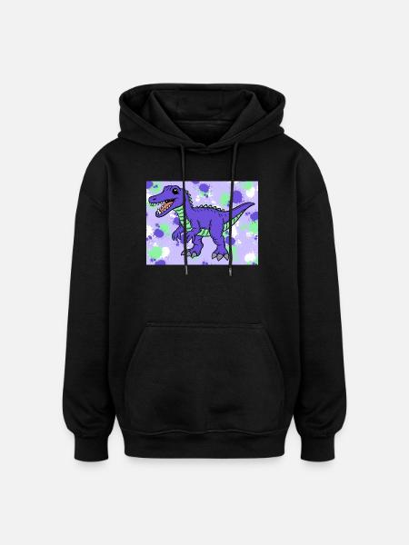 Baryonyx Dino - Oversized Unisex Hoodie - Schwarz