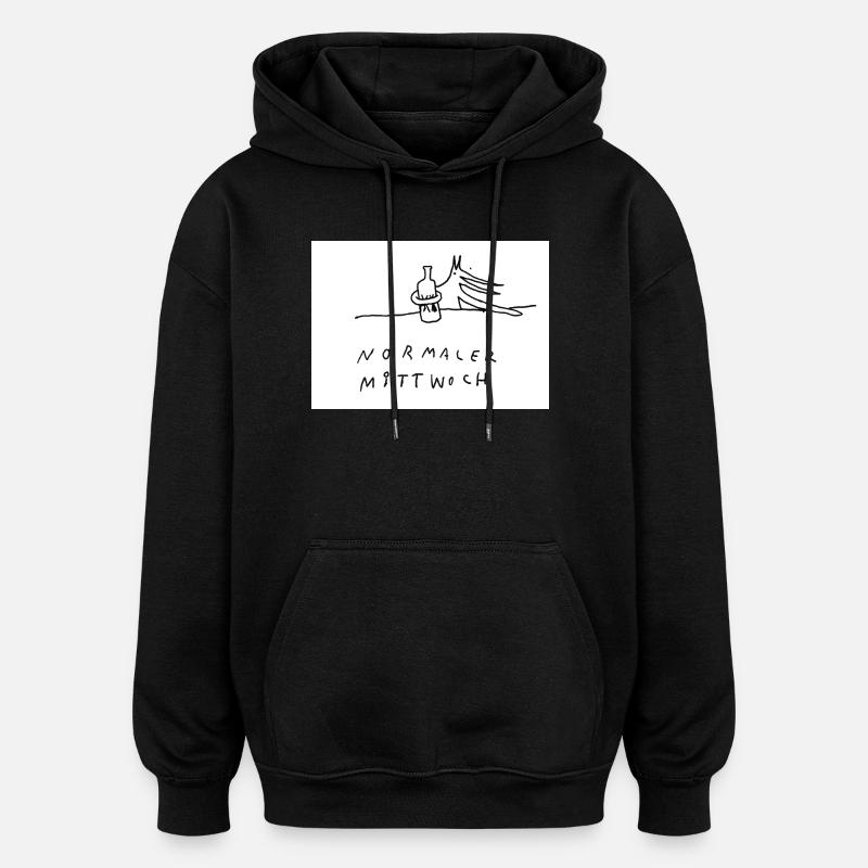 normaler_Mittwoch - Sweat à capuche oversize unisexe - noir