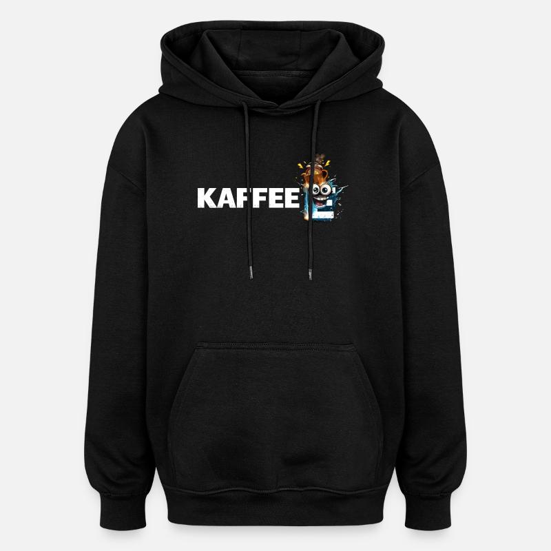 Kaffee Mascot Splash - Oversized Unisex Hoodie - Schwarz