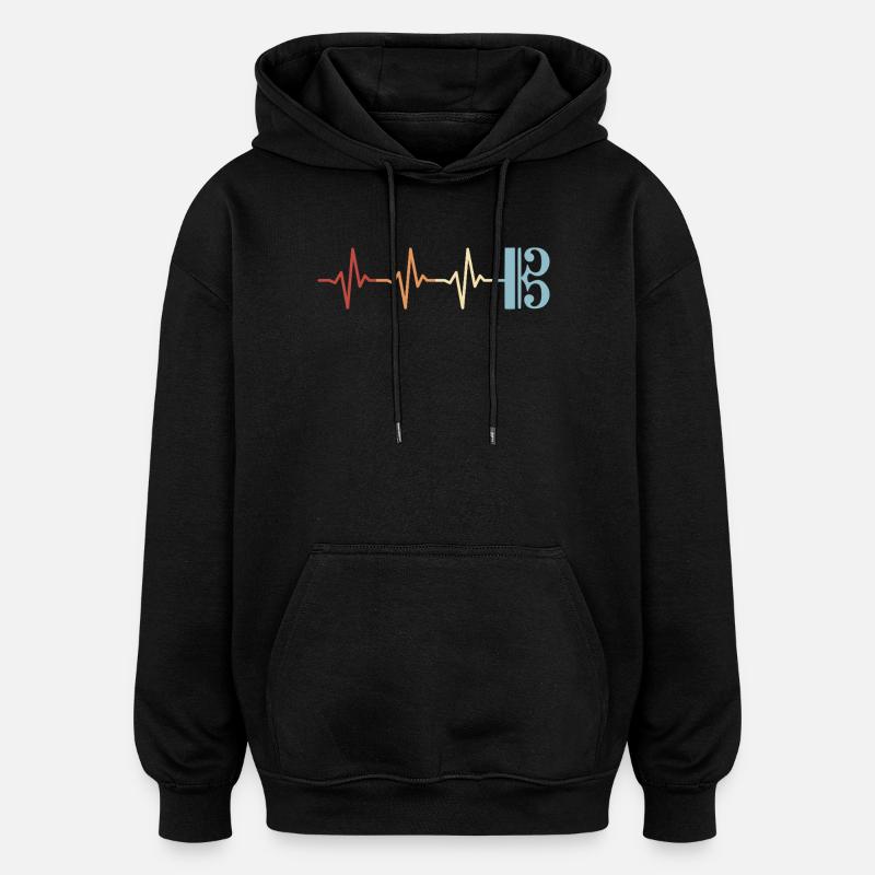 Altschlüssel Viola Bratsche Herzschlag - Oversized Unisex Hoodie - Schwarz