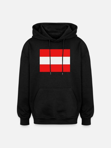 Drapeau autrichien - Sweat à capuche oversize unisexe - noir