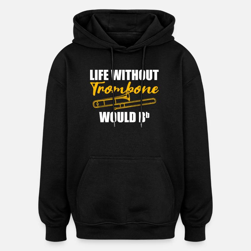 Vie sans tromboniste tromboniste - Sweat à capuche oversize unisexe - noir