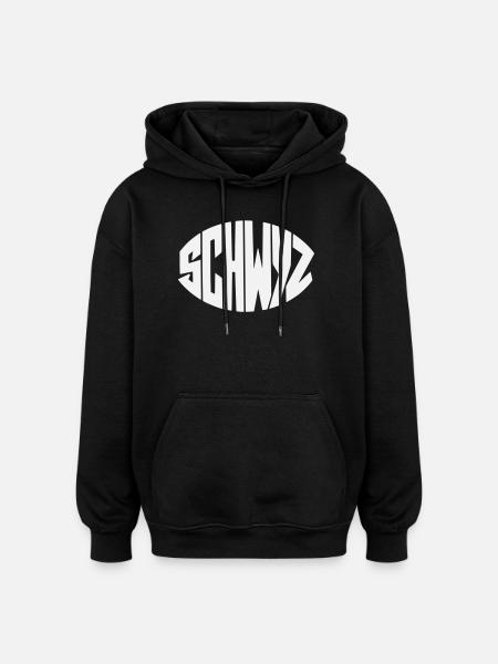 Schwyz Geometric Font - Oversized Unisex Hoodie - black