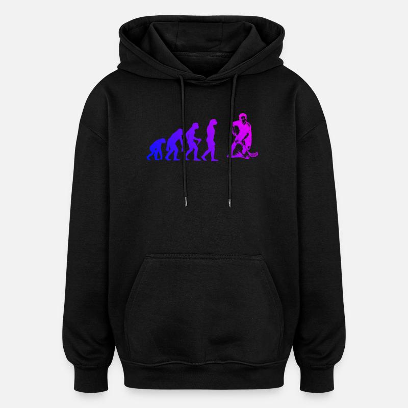 Floorball Fans aufgepasst schlichtes Statement - Oversized Unisex Hoodie - Schwarz