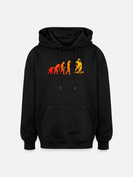 Modernes Floorball Artwork - Oversized Unisex Hoodie - Schwarz