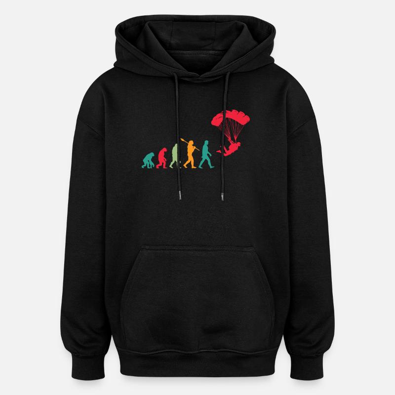 Fallschirm Evolution Fallschirmspringer - Oversized Unisex Hoodie - Schwarz
