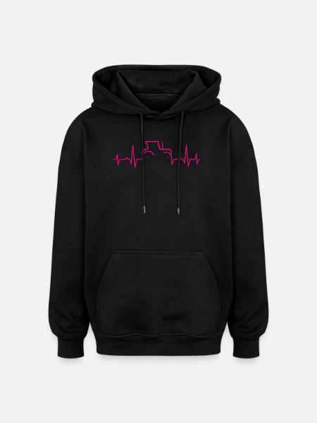 CARDIOGRAM TRAKTOR Magenta - Oversized Unisex Hoodie - black