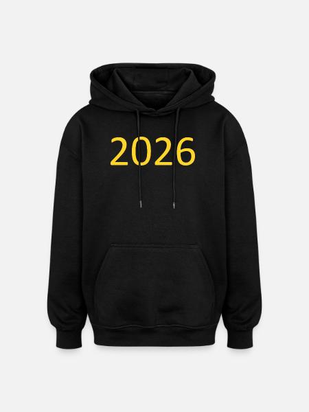 2026 Yellow Template Personalize - Oversized Unisex Hoodie - black