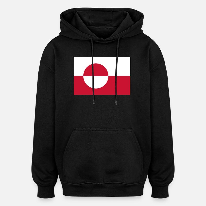 Drapeau du Groenland - Sweat à capuche oversize unisexe - noir
