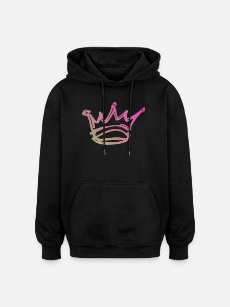 Gradient Kronen-Skizze - Oversized Unisex Hoodie - Schwarz