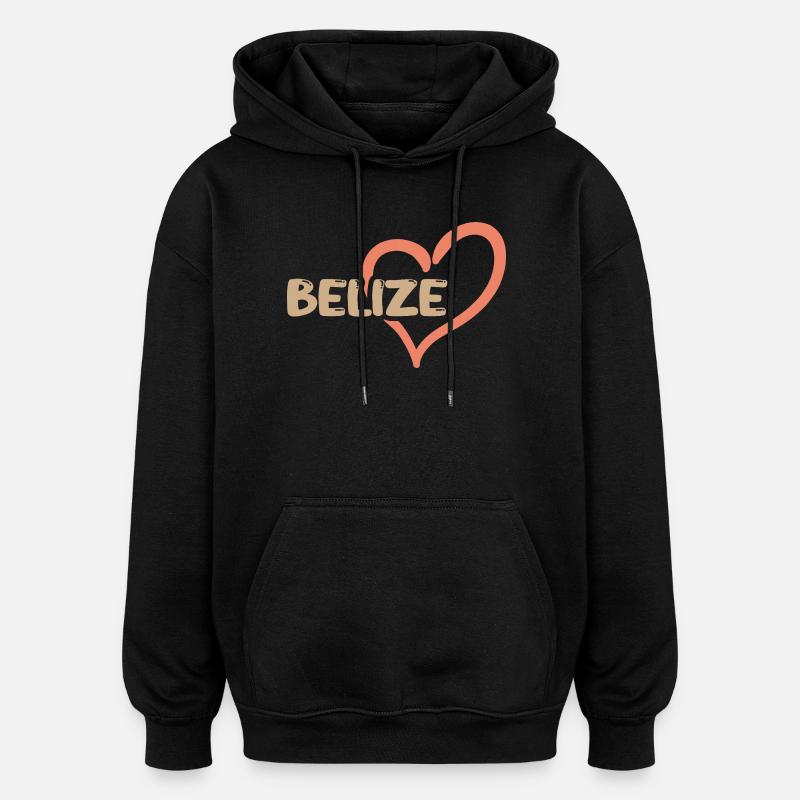 Belize sous le nom de Belize - Sweat à capuche oversize unisexe - noir