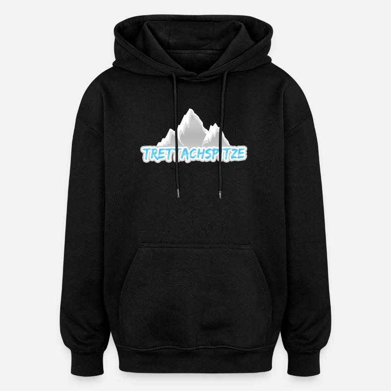 Trettachspitze as a mountain - Oversized Unisex Hoodie - black