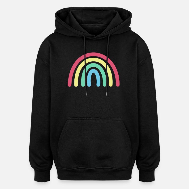Regenbogen - Oversized Unisex Hoodie - Schwarz