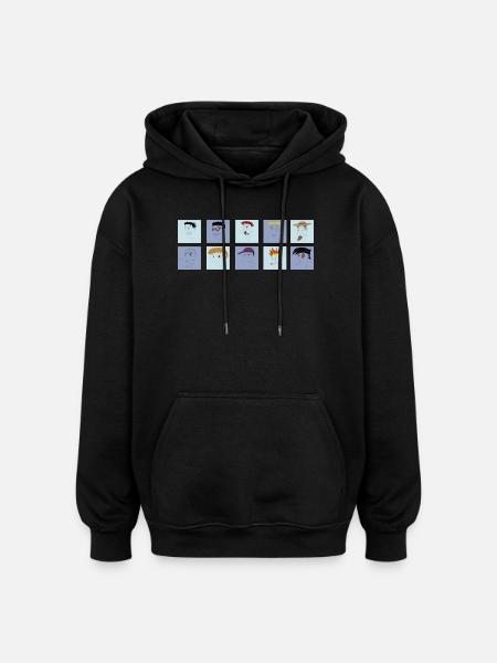 Sammlung gestresster Männer - Oversized Unisex Hoodie - Schwarz