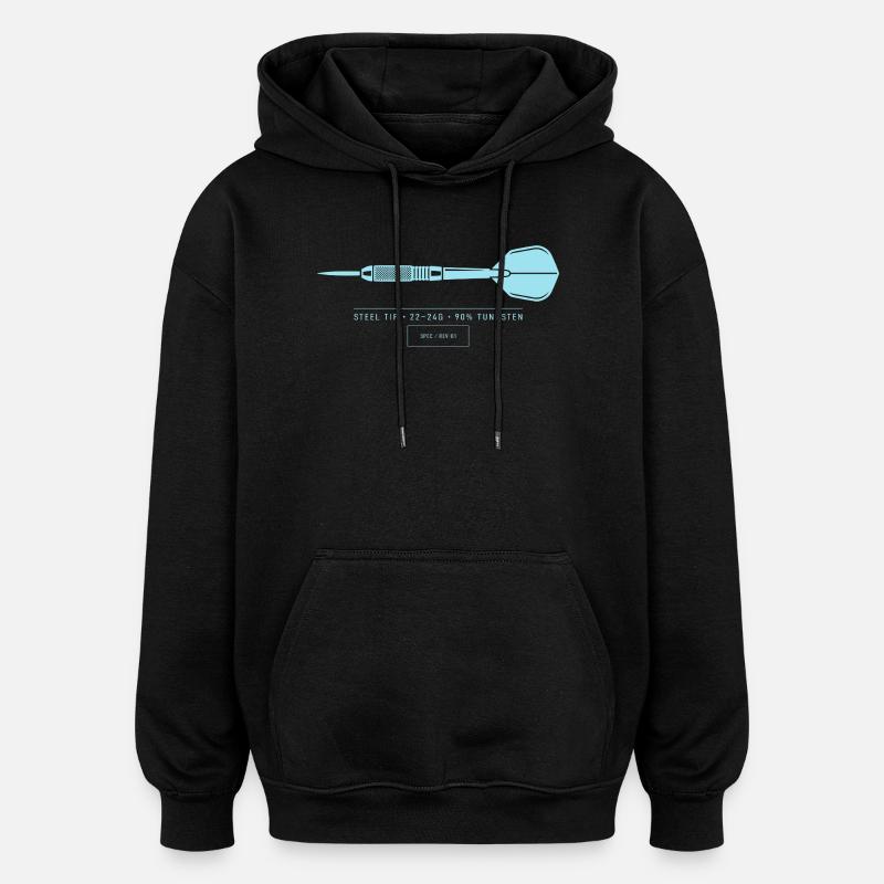 Dart Illustration Technische Blaupause Dartpfeil - Oversized Unisex Hoodie - Schwarz